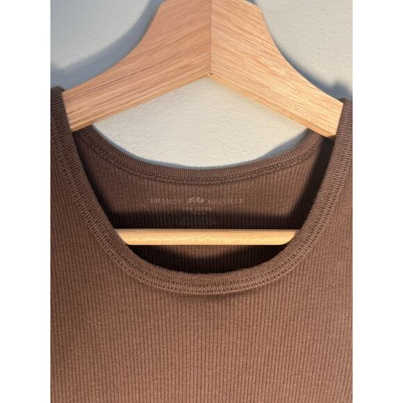 Brown Brandy Melville Ribbed Crop Tank One Size - Picture 2 of 3